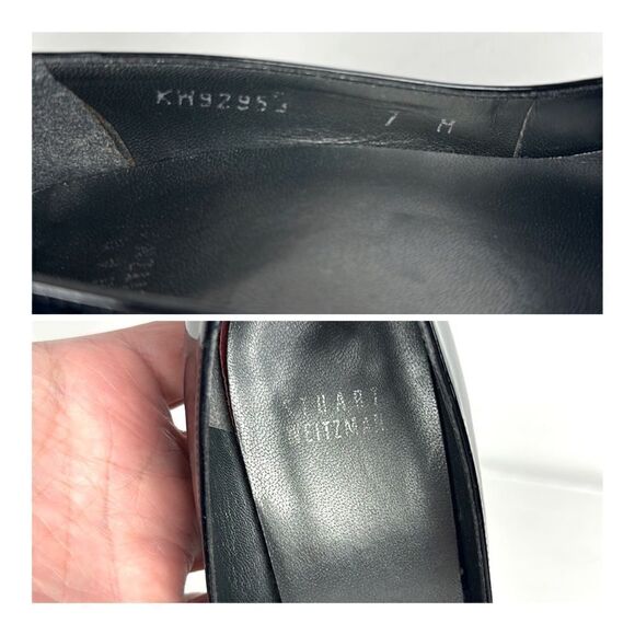 Stuart Weitzman Black Patent Leather High Heels Platform Pumps US 7 - Picture 13 of 15
